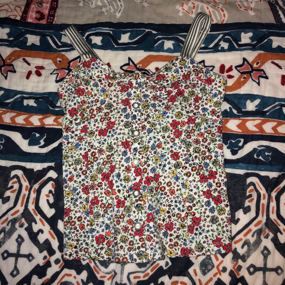 Anthropologie Floral Tank 9-H15 STCL